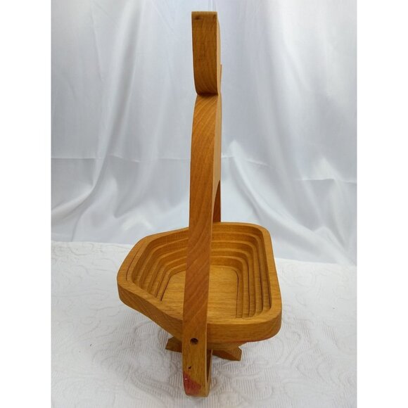 VTG PEAR TREE Fruit basket Wood Collapsible table decor READ ASIS - Picture 3 of 12